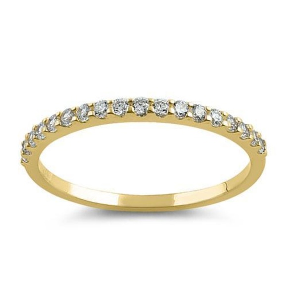 1.5mm Solid 14K YG 1/2 Eternity Wedding Band